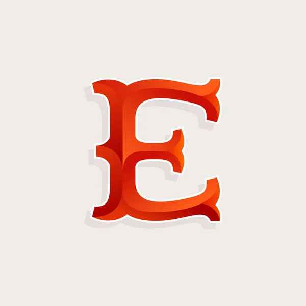 E letter logo in elegant circus faceted style. — Stock Vector