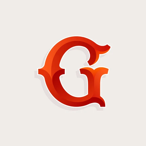 Logotipo letra G en elegante estilo facetado circo . — Vector de stock