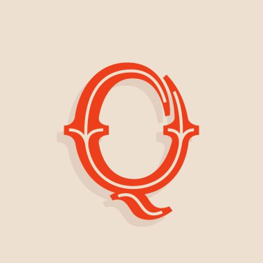 Q harfi logosu spor takım Üniversitesi tarzı.