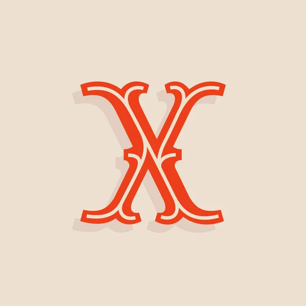 Логотип X буквы в спортивном стиле команды университета . — стоковый вектор