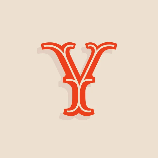 Logo lettre Y dans le style universitaire de l'équipe sportive . — Image vectorielle