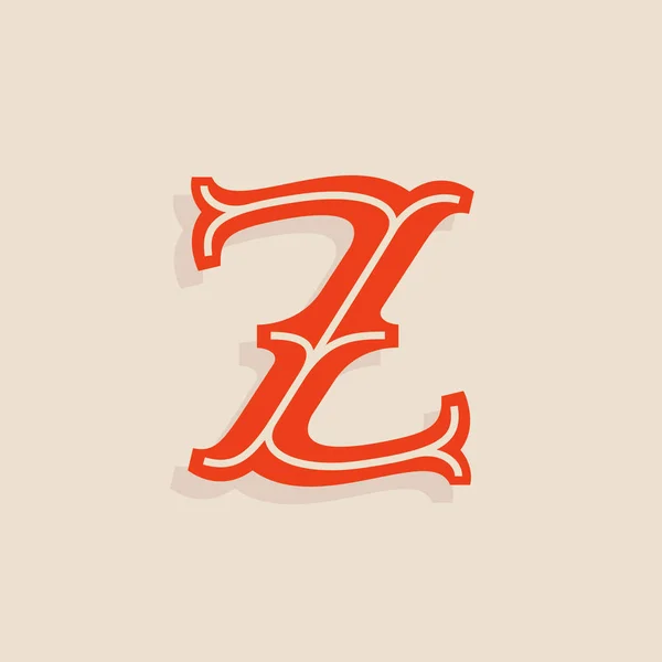 Z letter logo in sport team university style. — Stock Vector