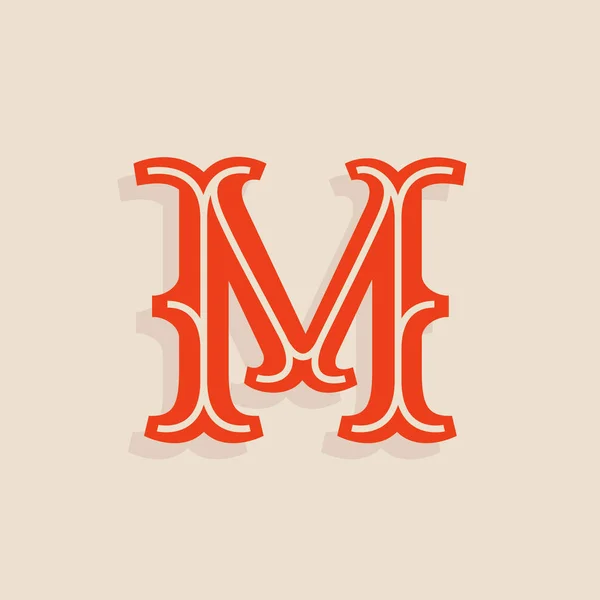 M logo letra en deporte equipo universidad estilo . — Archivo Imágenes Vectoriales