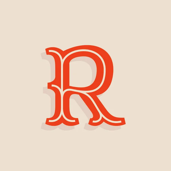 Λογότυπο γράμμα R αθλητικό ομάδα Πανεπιστημίου στυλ. — Διανυσματικό Αρχείο