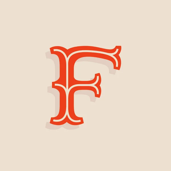 F letter logo in sport team university style. — Stock Vector