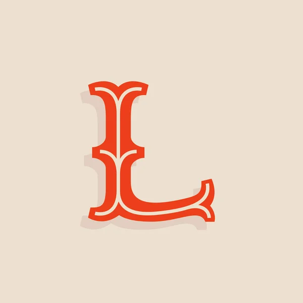 L letter logo in sport team university style. — Stock Vector