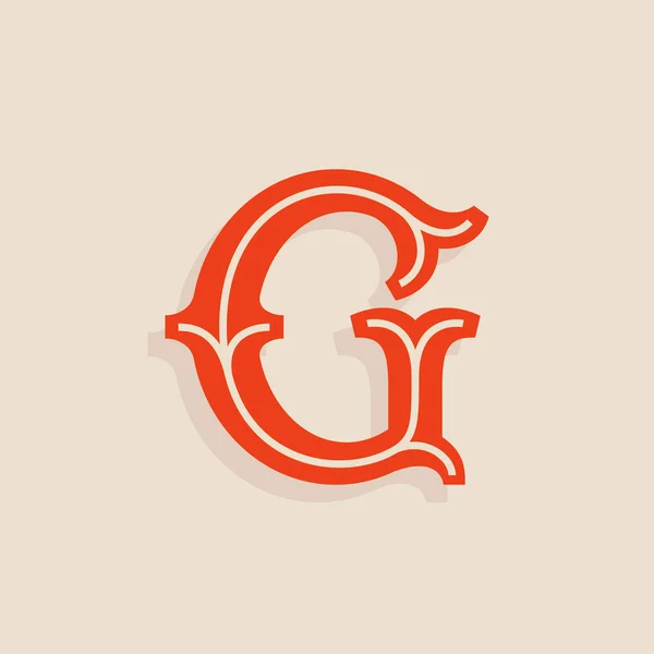 G brief logo in sport team Universiteit stijl. — Stockvector