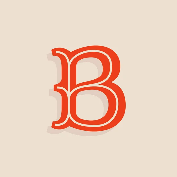 B lettera logo in stile universitario squadra sportiva . — Vettoriale Stock
