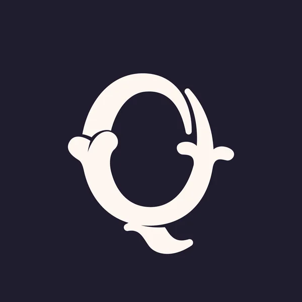 Логотип літери Q, зроблений з кісток . — стоковий вектор