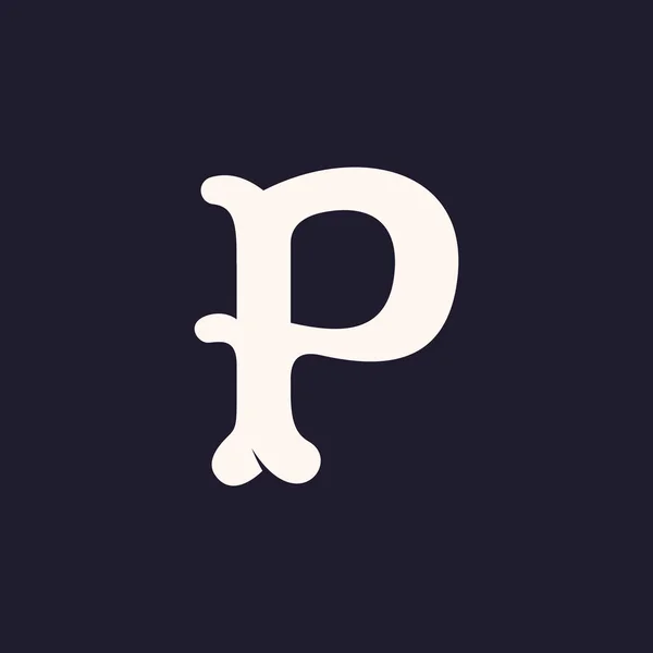 P betű logó készült csontok. — Stock Vector