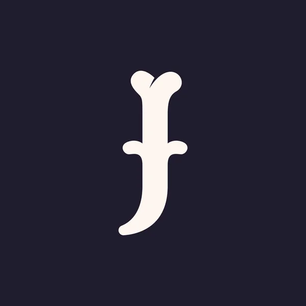 Logotipo de la letra J hecho de huesos . — Vector de stock