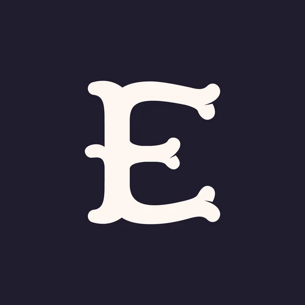 E letter logo made out of bones. — Stock Vector