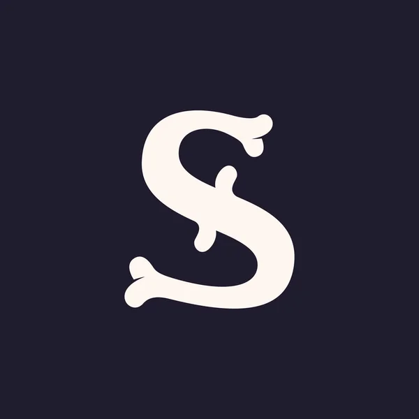Λογότυπο γράμμα S κατασκευασμένα από οστά. — Διανυσματικό Αρχείο