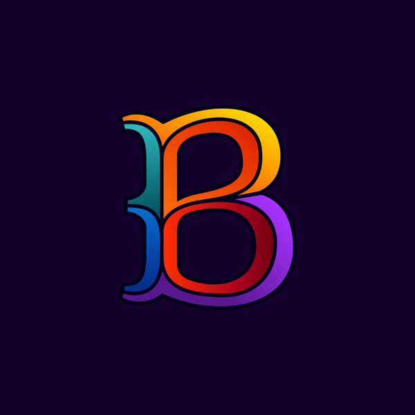 Логотип буквы B в элегантном многоцветном стиле
.