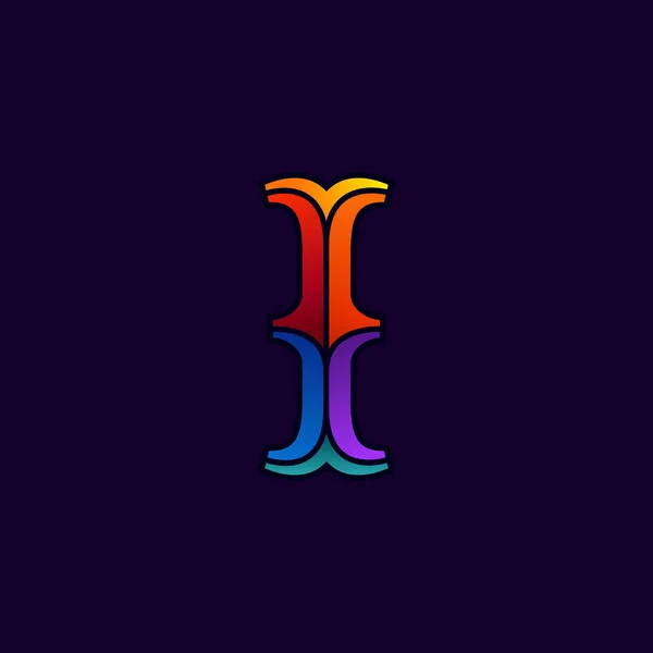 Jsem písmeno logo v elegantní barevné broušené stylu. — Stockový vektor