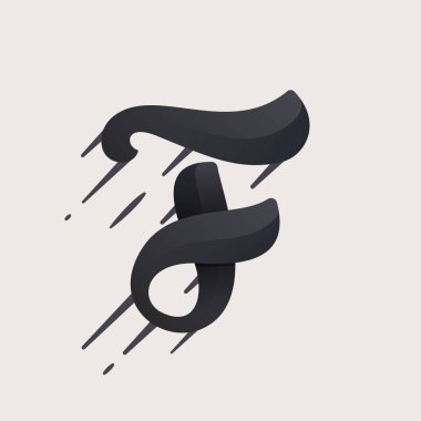 F harf logo. Hızlı hızlı vektör komut dosyası türü.
