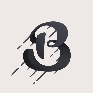 B harfi logosu. Hızlı hızlı vektör komut dosyası türü.
