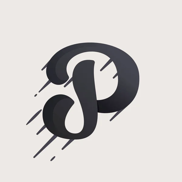 Логотип P-літери. Тип векторного скрипту швидкості . — стоковий вектор
