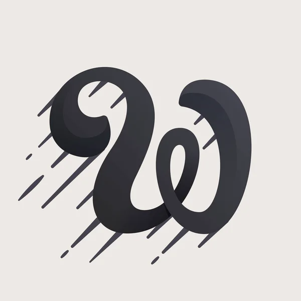 Το γράμμα W λογότυπο. Γρήγορη ταχύτητα τύπου γραφή διάνυσμα. — Διανυσματικό Αρχείο