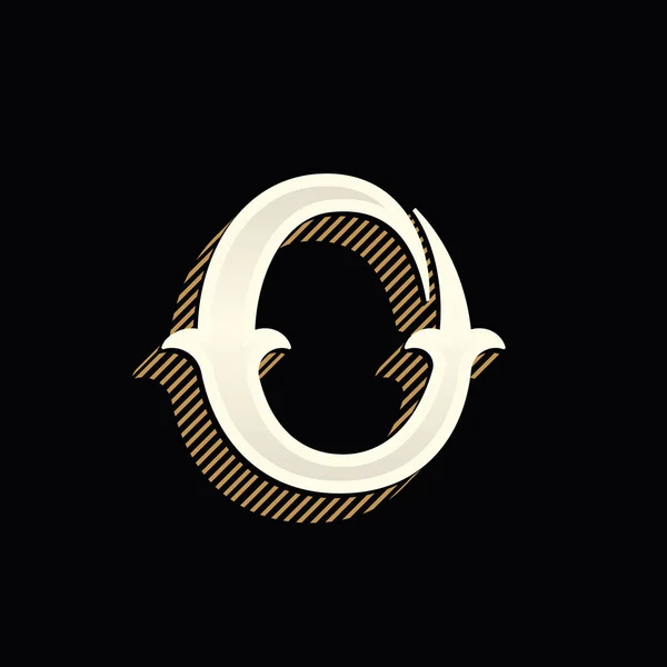 O logo lettre dans le style occidental vintage avec des lignes ombre . — Image vectorielle