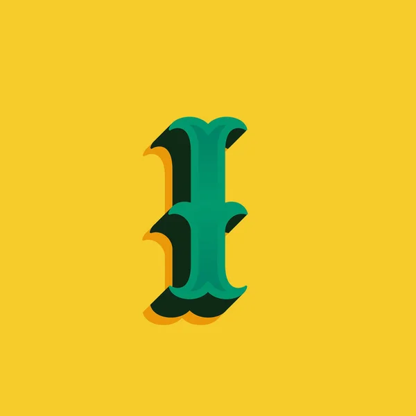 I lettera logo in stile vintage denaro con ombra . — Vettoriale Stock
