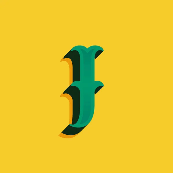 Логотип літери J в старовинному грошовому стилі з тіні . — стоковий вектор