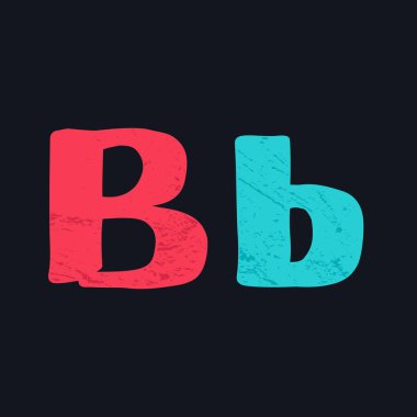 B harfi logo el kalın fırça ile çekilmiş.
