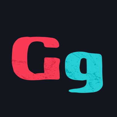 G harfi logo el kalın fırça ile çekilmiş.