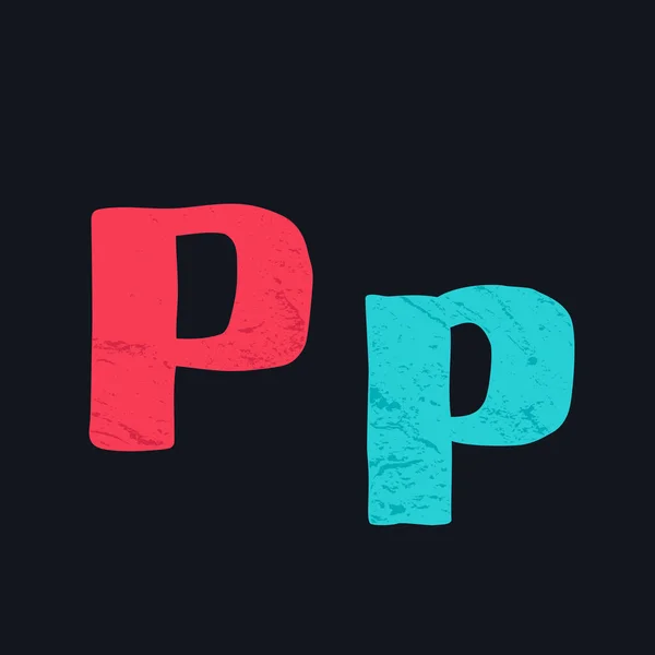 P Buchstabe Logo handgezeichnet mit fettem Pinsel. — Stockvektor