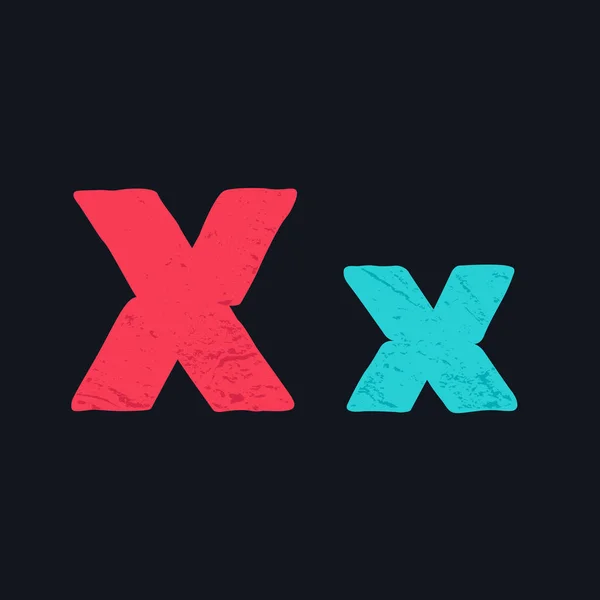 X γράμμα λογότυπο χέρι με τολμηρό βούρτσα. — Διανυσματικό Αρχείο