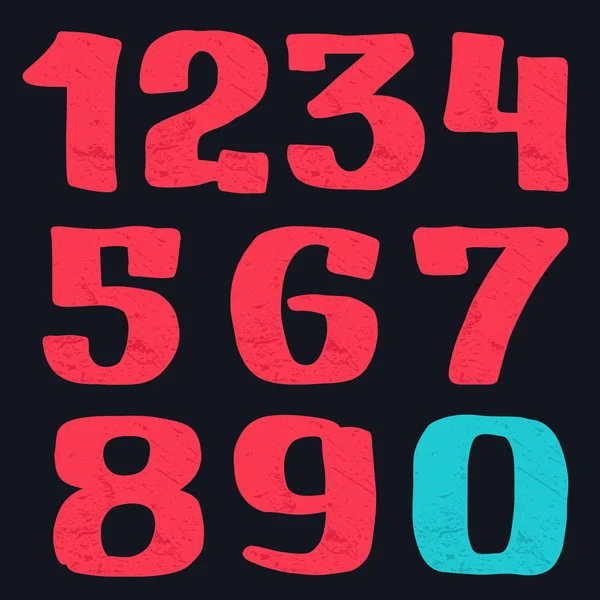 Numerów ustawić logo ręcznie rysowane za pomocą pędzla bold. — Wektor stockowy