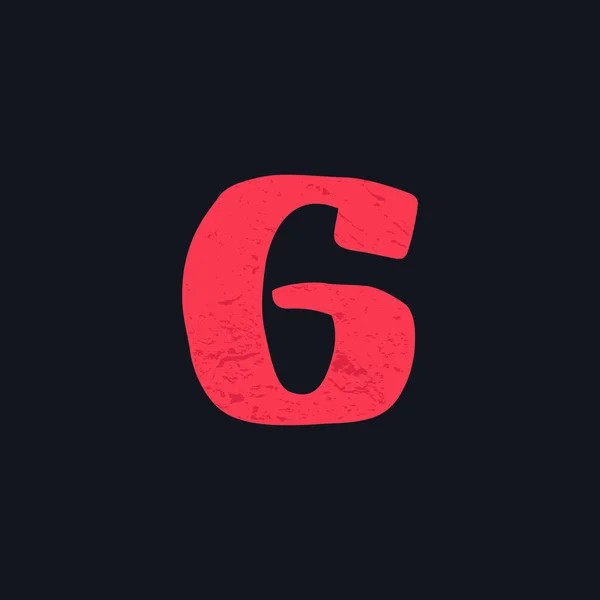 Номер шість логотипів, намальований сміливим пензлем . — стоковий вектор
