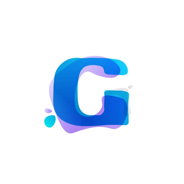 Λογότυπο γράμμα G με ακουαρέλα πιτσιλιές. — Διανυσματικό Αρχείο