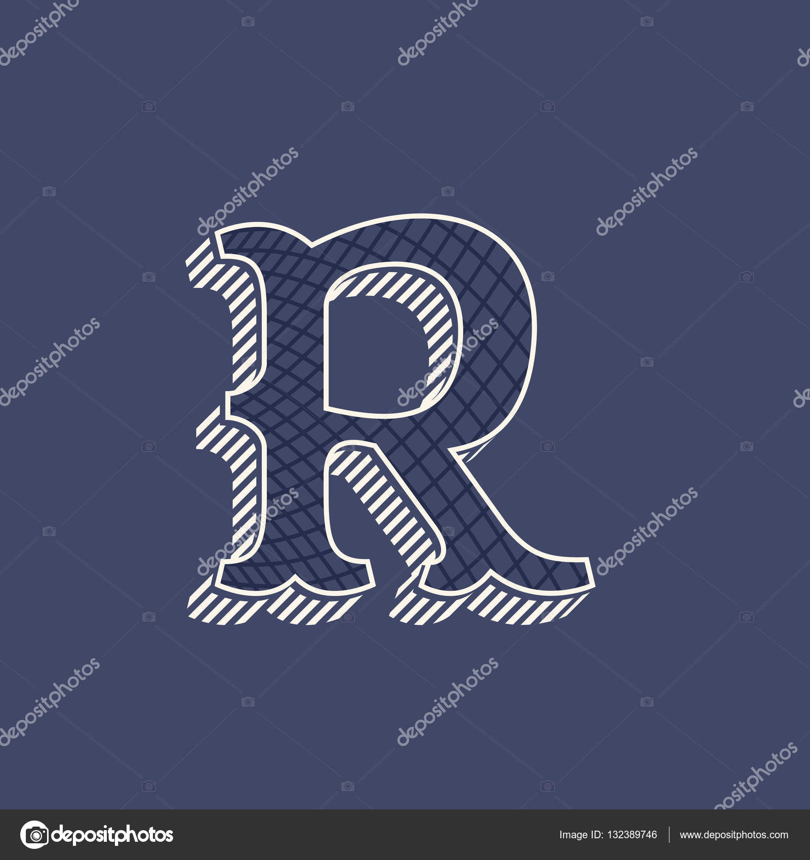 Logotipo de letra R em estilo de dinheiro retro com padrão de linha . Vetor  de ©kaer_dstock 132389746, image size:963x1024