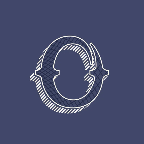 O logotipo de la letra en el estilo de dinero retro con patrón de línea . — Archivo Imágenes Vectoriales
