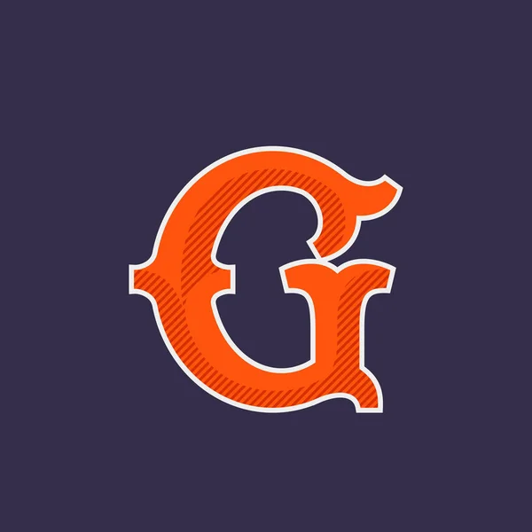 Logo lettre G avec ligne diagonale ombre . — Image vectorielle