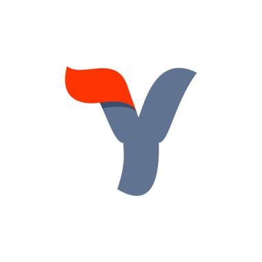 Hızlı hızlı kırmızı bayrak satırı ile Y harfi logo.