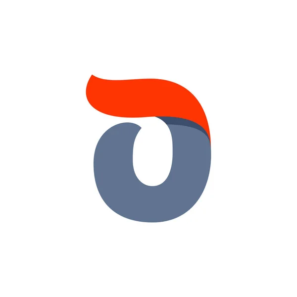 O lettera logo con linea bandiera rossa velocità veloce . — Vettoriale Stock