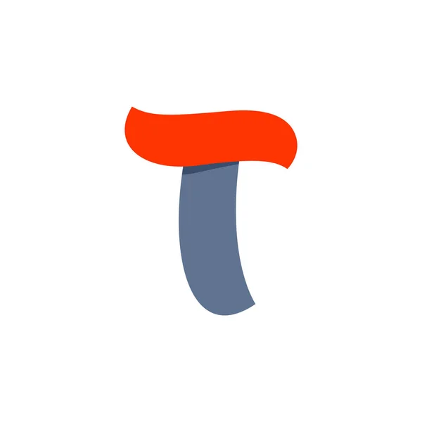 T Buchstabe Logo mit hoher Geschwindigkeit rote Flagge Linie. — Stockvektor