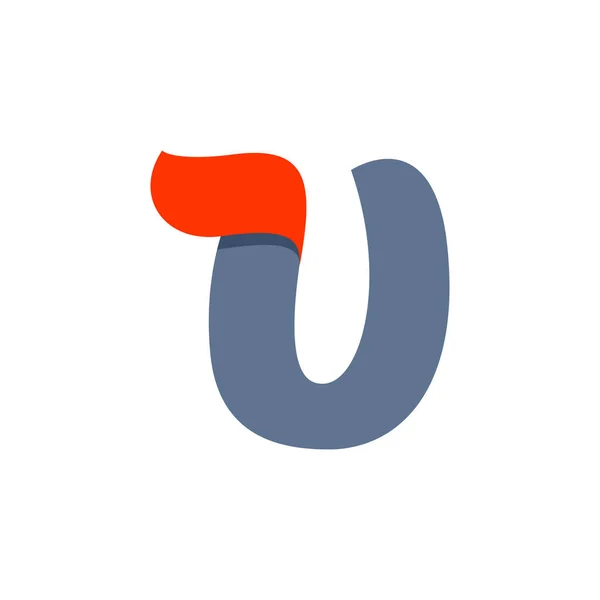 U brief logo met hoge snelheid rode vlag lijn. — Stockvector