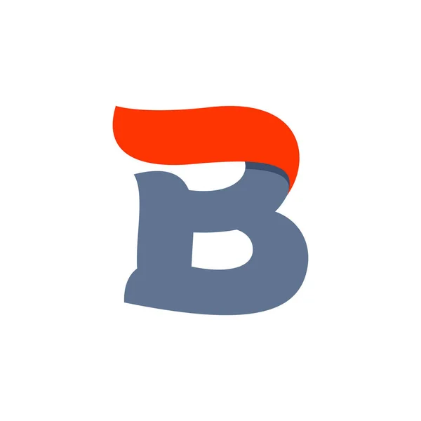 Logo huruf B dengan kecepatan cepat garis bendera merah . - Stok Vektor