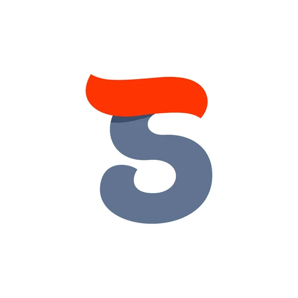 S Letter Logo mit hoher Geschwindigkeit rote Flagge Linie. — Stockvektor