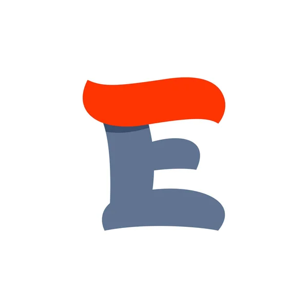 Logotipo de letra E com linha de bandeira vermelha de velocidade rápida . —  Vetores de Stock