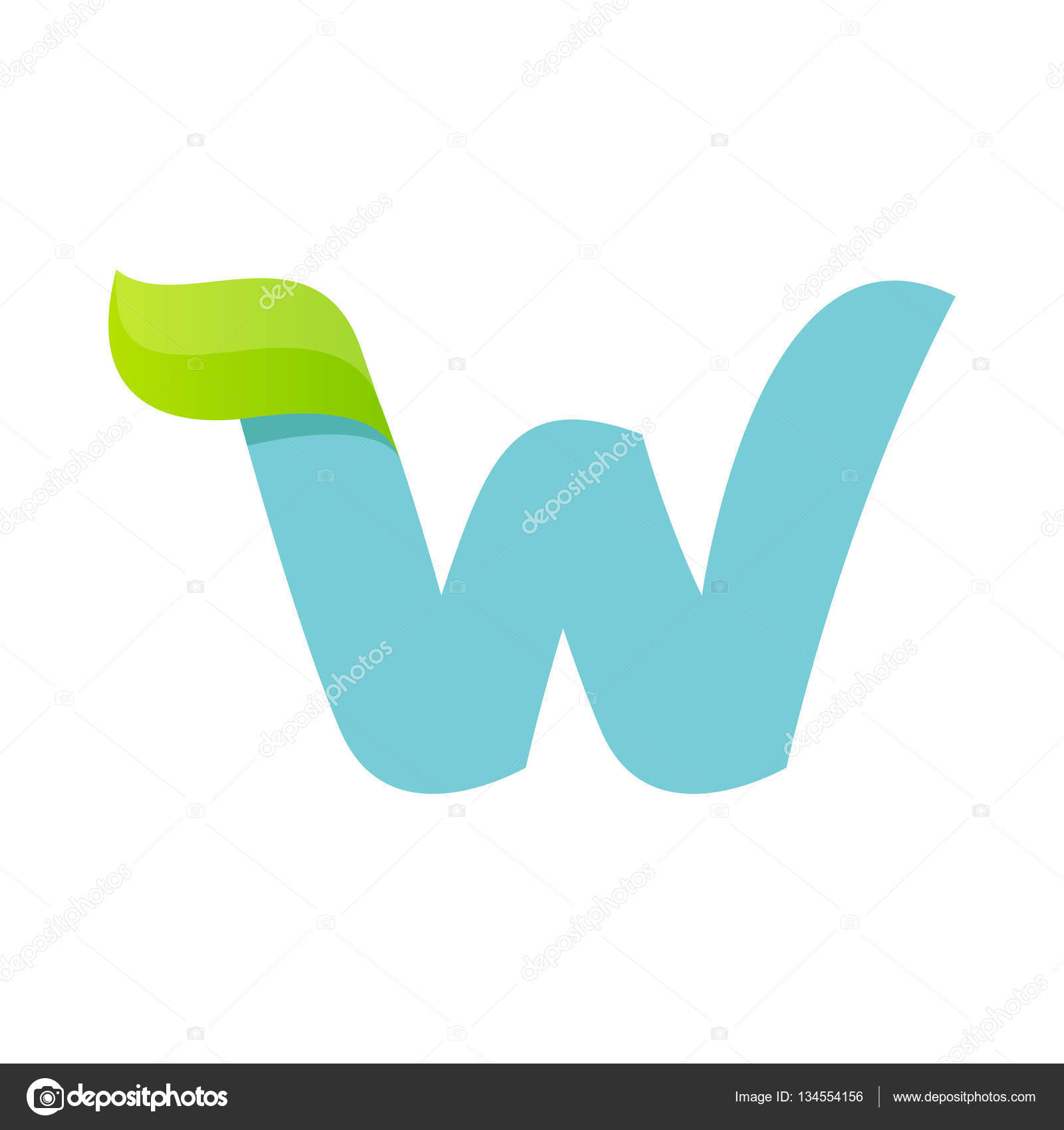 W letter logo with green leaf. Stock Vector Image by ©kaer_dstock ...