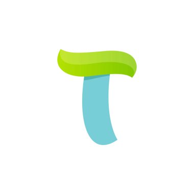 T harfi logosu ile yaprak yeşil.