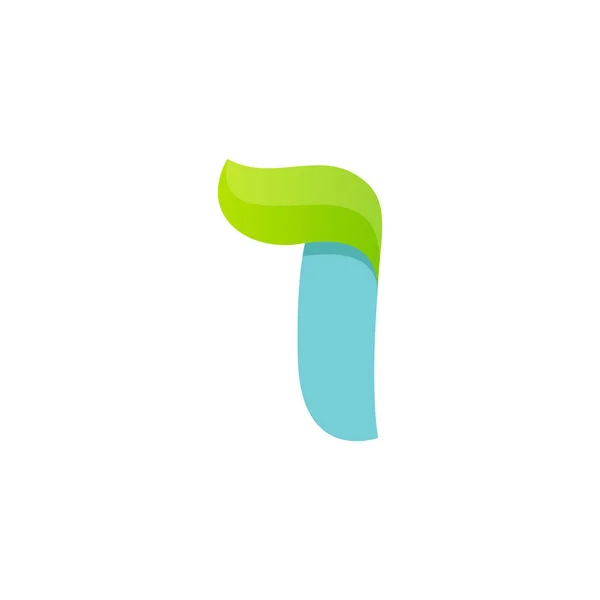 Logotipo número um com folha verde . —  Vetores de Stock