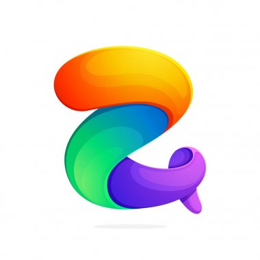 Z harfi bir bükülmüş line renkli logo.