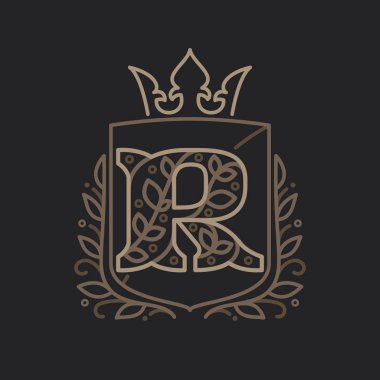 R harfi logosu çiçek desenli harflerden oluşur.