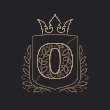 O harfi logosu bir krallıkta çiçek desenli harflerden oluşur.