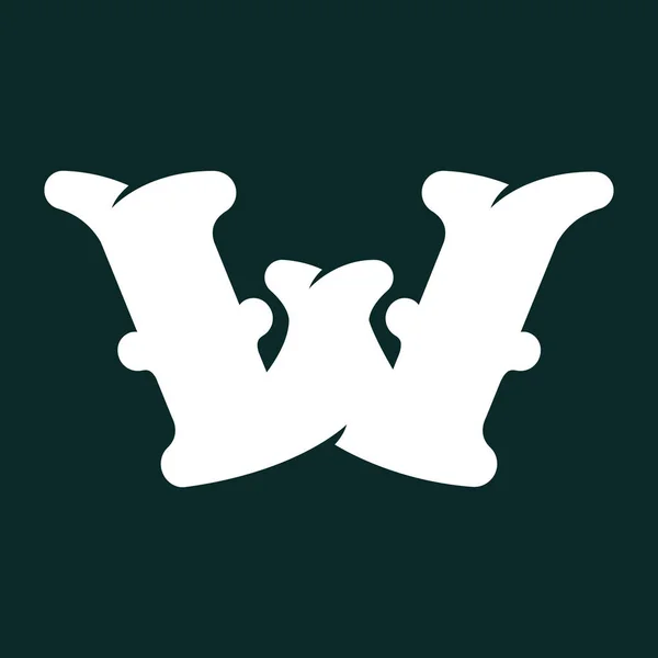 Логотип літери W з кісток . — стоковий вектор